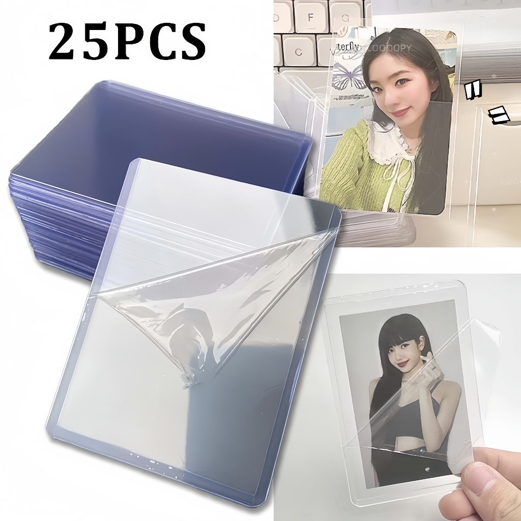 25pcs Card Sleeve Pokemon Plastik Pokemon Pelindung Kartu Pokemon Toploader Card Protector Transpara