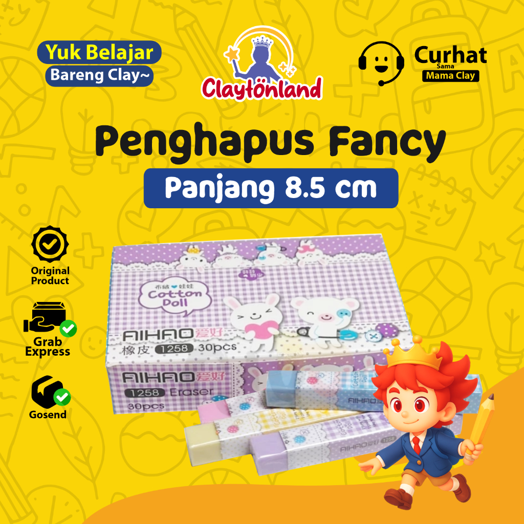 

Penghapus Fancy Panjang 8.5cm ECER Motif Lucu / Eraser / Stip Pensil Lucu Murah (1PCS)