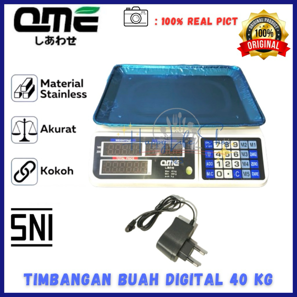 QME Timbangan Digital Buah 40 Kg / Timbangan Harga Digital 40 Kg / Timbangan Digital Serbaguna 40 Kg