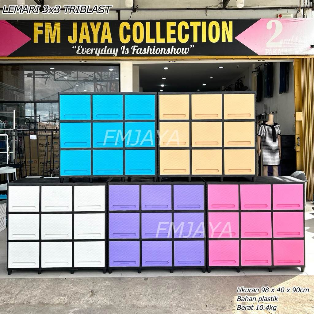 PXTON LEMARI 3x3 TRIBLAST || LEMARI PLASTIK MEJA TV || LEMARI PORTABLE TEBAL || LEMARI 3 SUSUN 9 SEK
