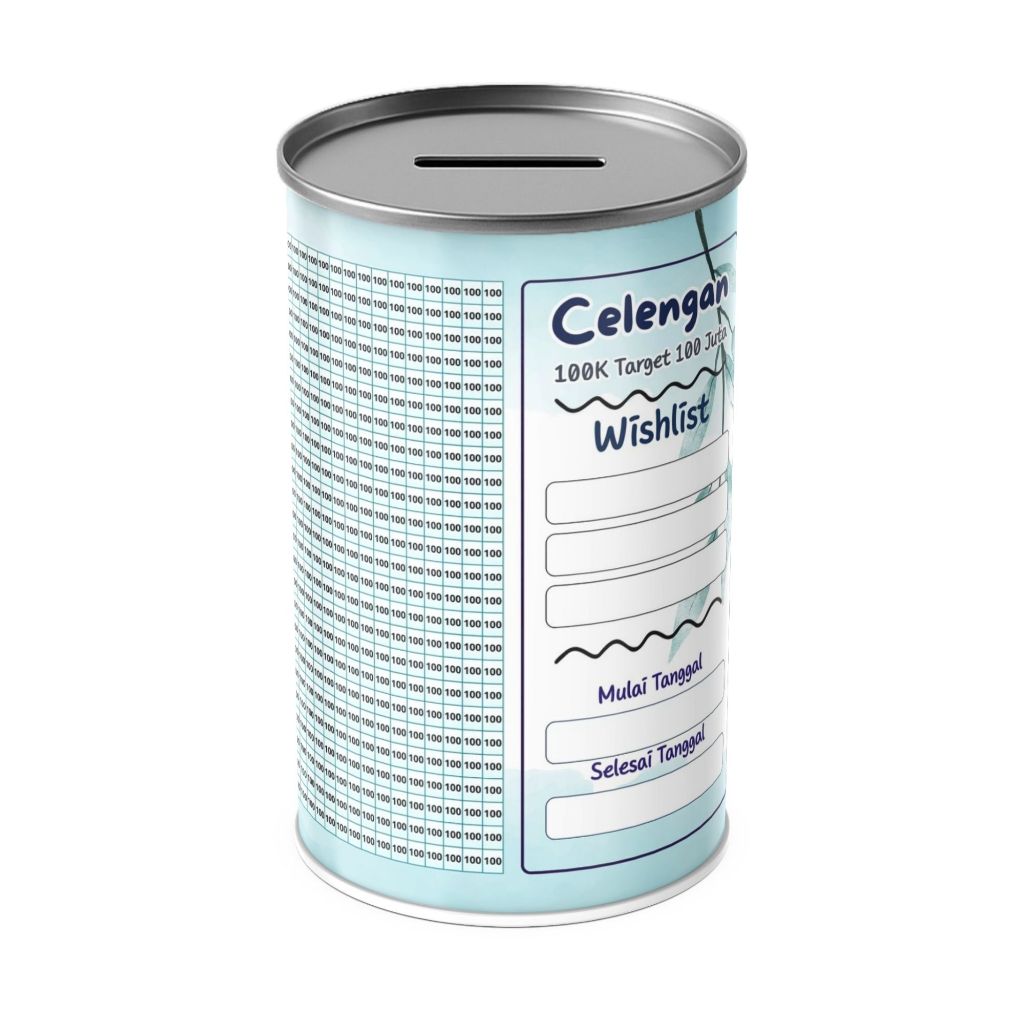 Celengan Target JUMBO 100K Target 100 Juta – Diameter 10cm Tinggi 20cm | Nabung Lebih Semangat