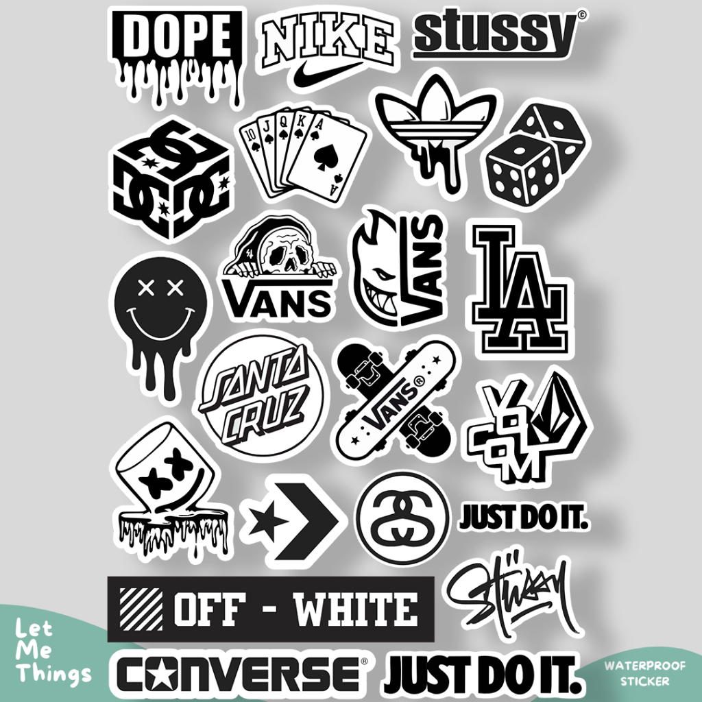 Stiker Vinyl Stussy Adidas Nike Tahan Air || Stiker Case Hp Helm Tumblr HD