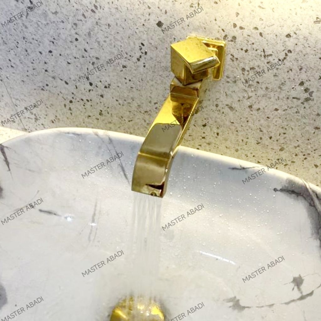 Kran Wastafel Tembok Gold / Keran Tembok Spout Gold Emas
