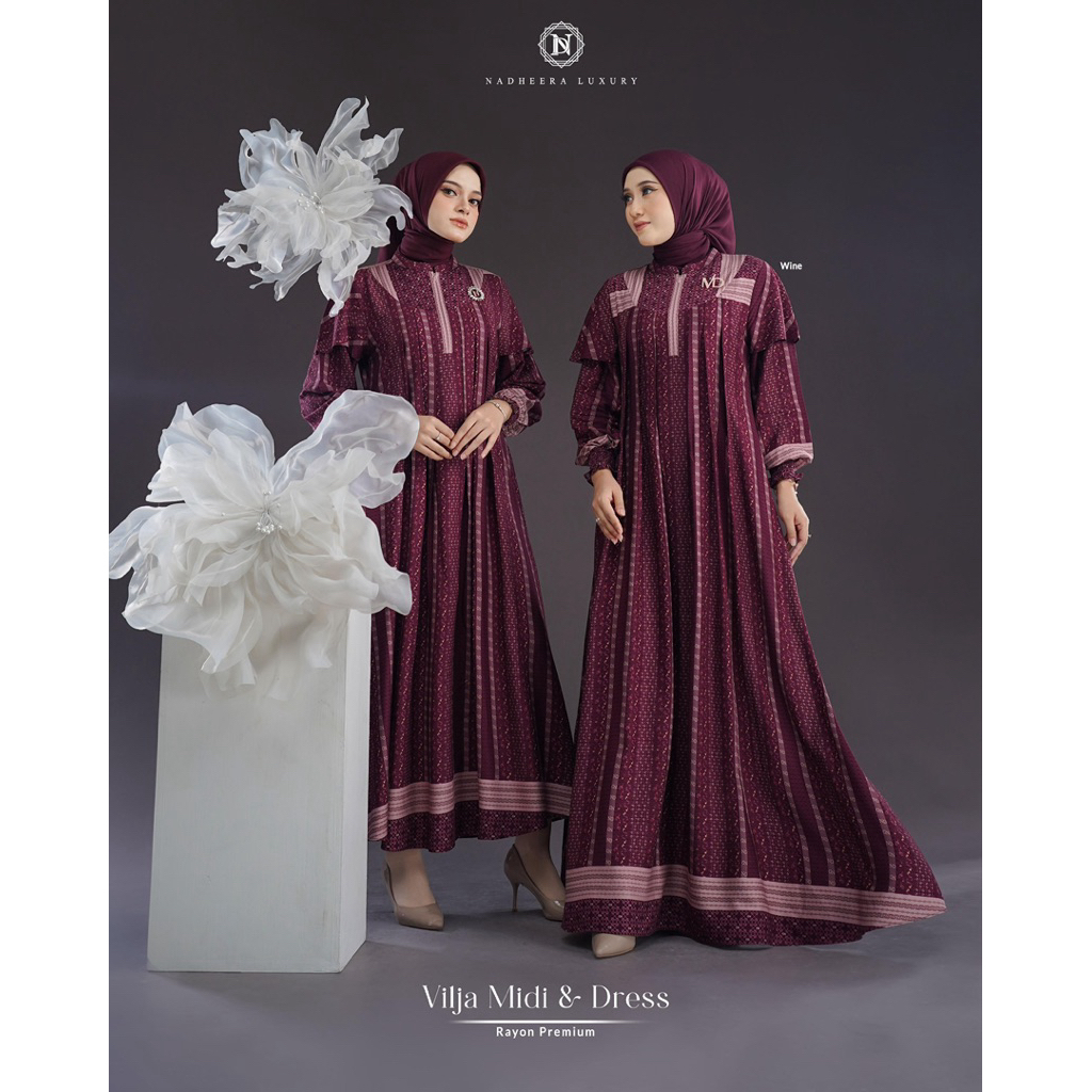 [NEW] • COD | VILJA DRESS & MIDI DRESS • NADHEERA LUXURY / Gamis Maxi dan Gamis Midi Rayon Premium G