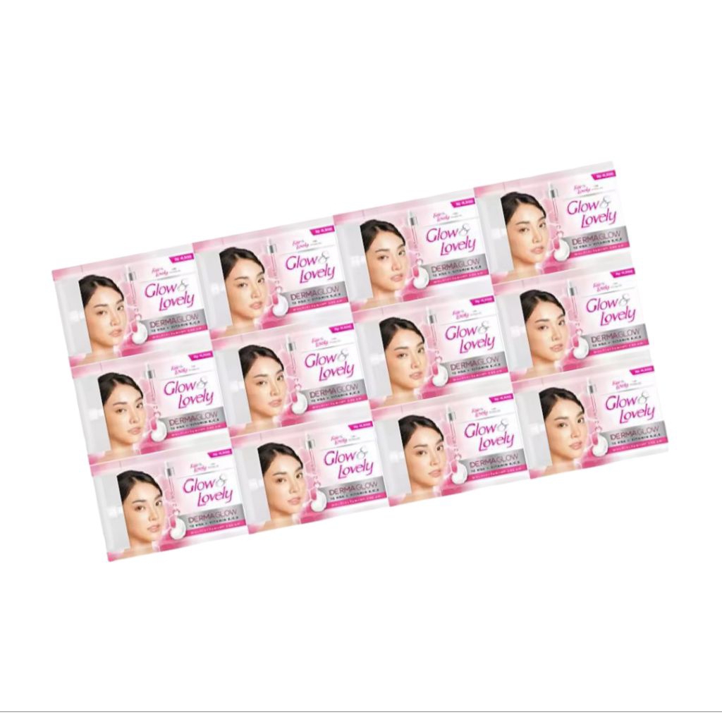 krim lovely derma glow rencengan 12 sachet