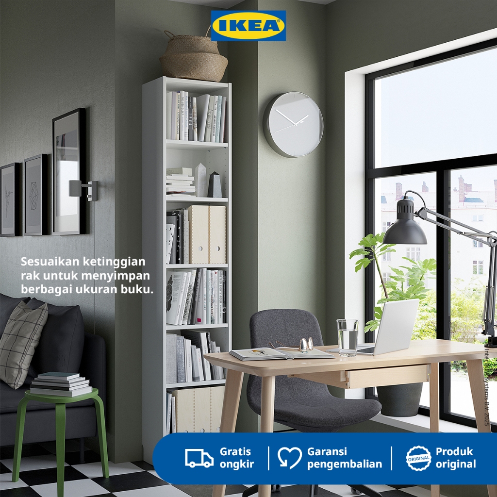 IKEA BILLY Rak Buku Minimalis Putih Berkualitas 40x28x202 cm
