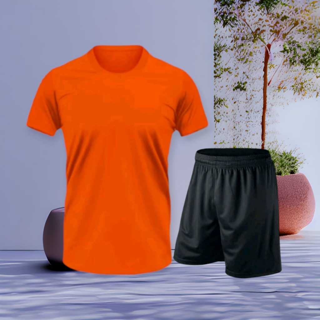 SATU SET KAOS OLAHRAGA DRY FIT POLOS KAOS OLAHRAGA PRIA DAN WANITA DEWASA BAHAN DRY FIT MILANO