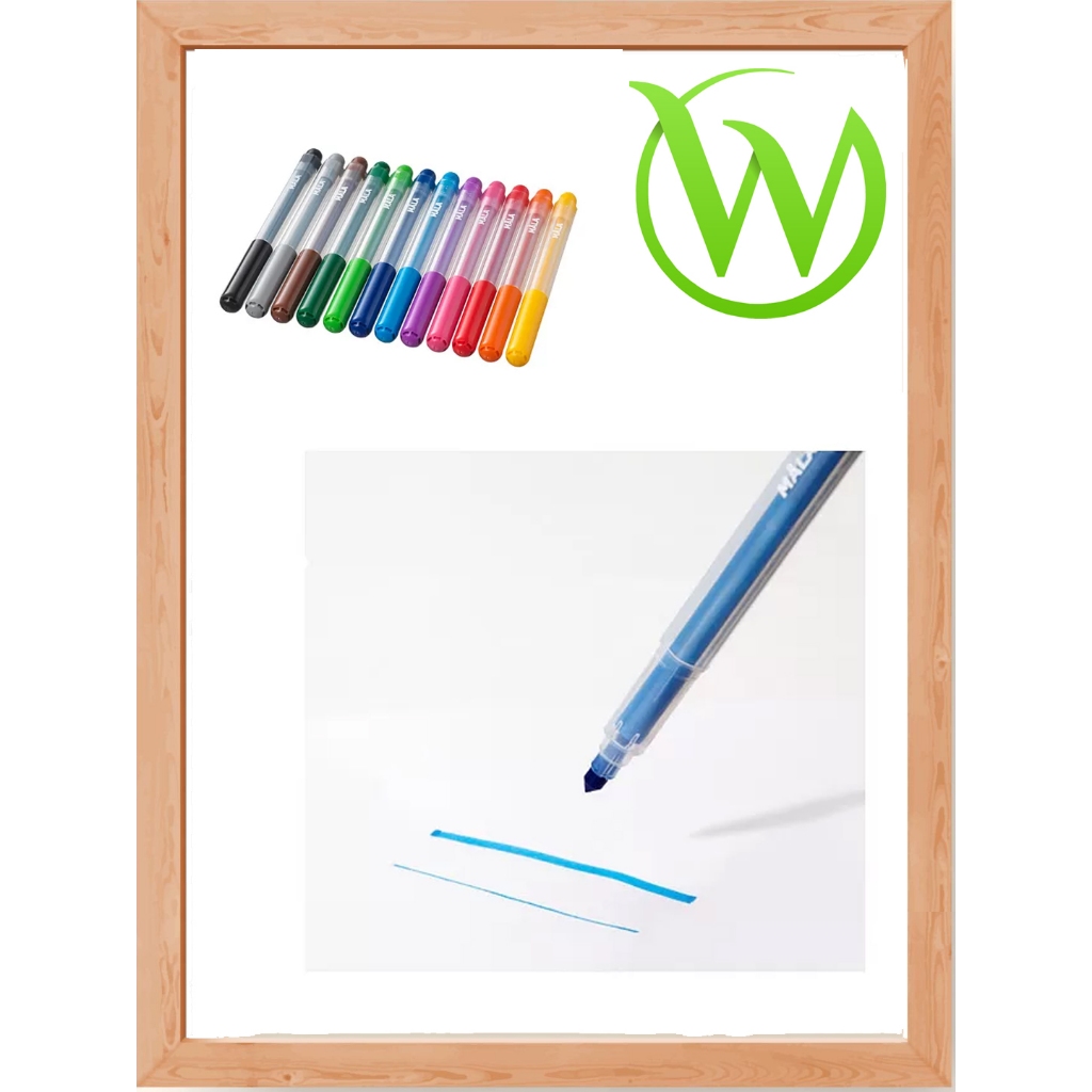 

Pena tinta berwarna isi 12 pcs spidol mudah dipegang anak mudah dibersihkan MALA Felt-tip pen, warna campuran