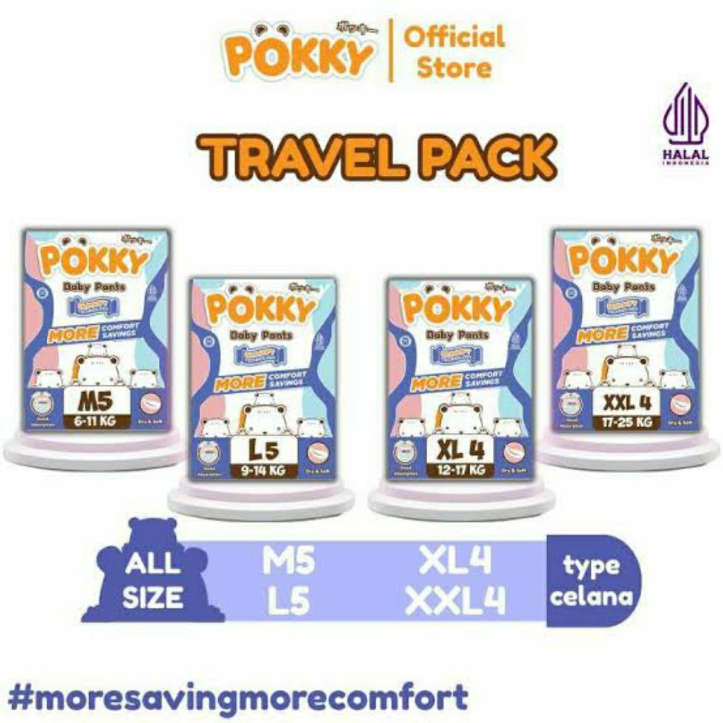 POKKY DIAPERS M5/L5/XL4/XXL4