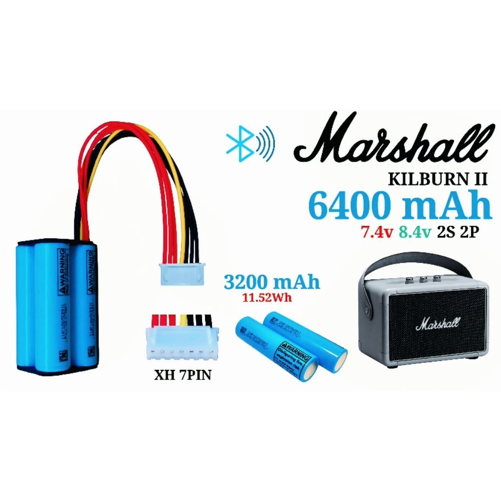 Battery Marshall Kilburn 2 - 7.4v 8.4v 6400 mAh XH 7PIN