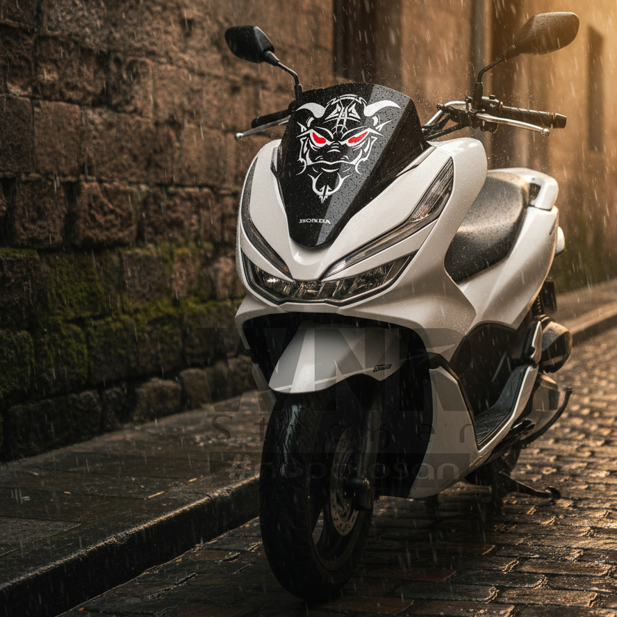 Stiker Motor PCX  NMAX 160 / 150 Desain Tribal Monster Mata Merah – Cutting Sticker Variasi Motor Sp