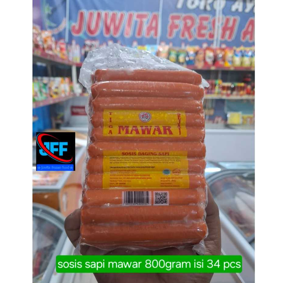Tiga Mawar Sosis Daging Sapi 800gr/isi 34 pcs ]