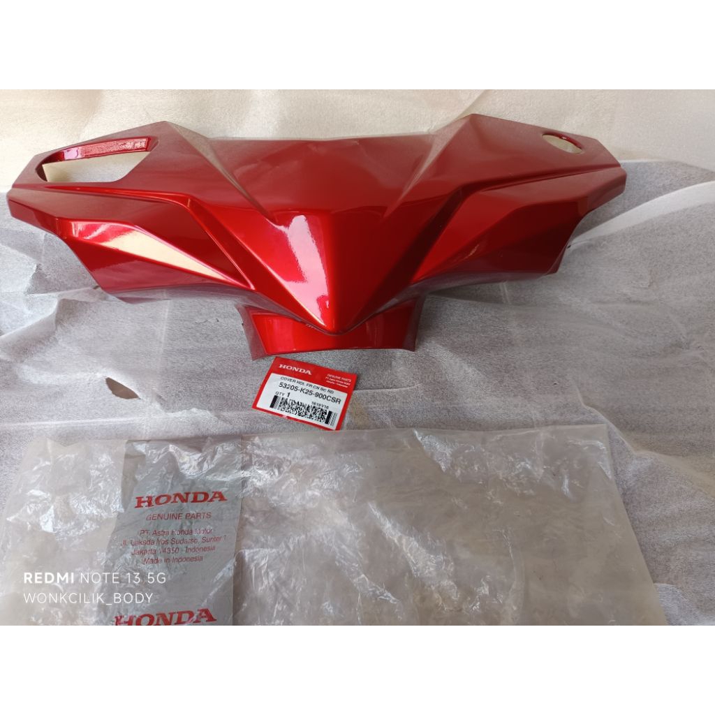 53205-K25-900CSR cover handle batok depan beat Fi stater kasar merah maroon original ORI HONDA