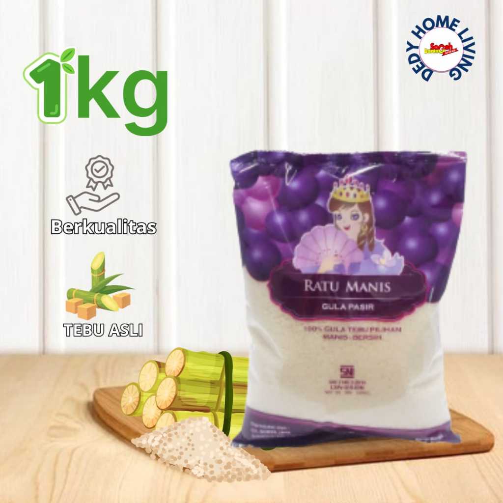 

Gula Pasir Ratu Manis 1Kg | 100% Tebu Asli | Gula Halus & Bersih | Premium Quality
