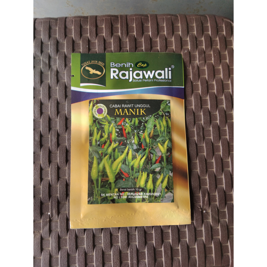 Benih Cabe Rawit Manik 10 Gram - Cabai Rawit Hijau Annum @Benih Cap Rajawali