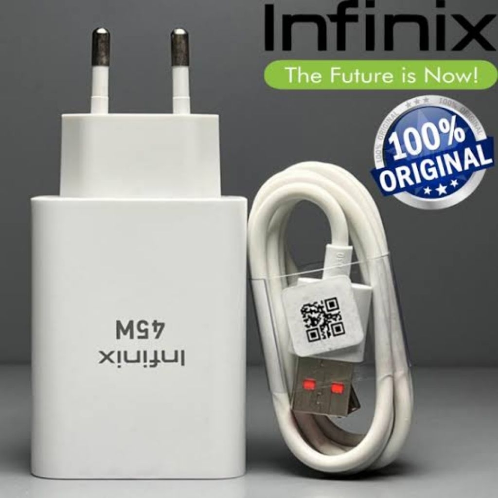 Charger 45W Infinix Note 30 Original 100% Casan Carger 45 Watt Usb Type C Fast Charging