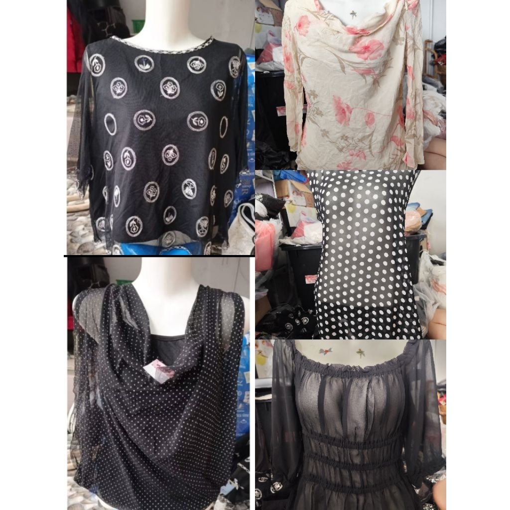 pakaian wanita baju blouse crop brukat outer