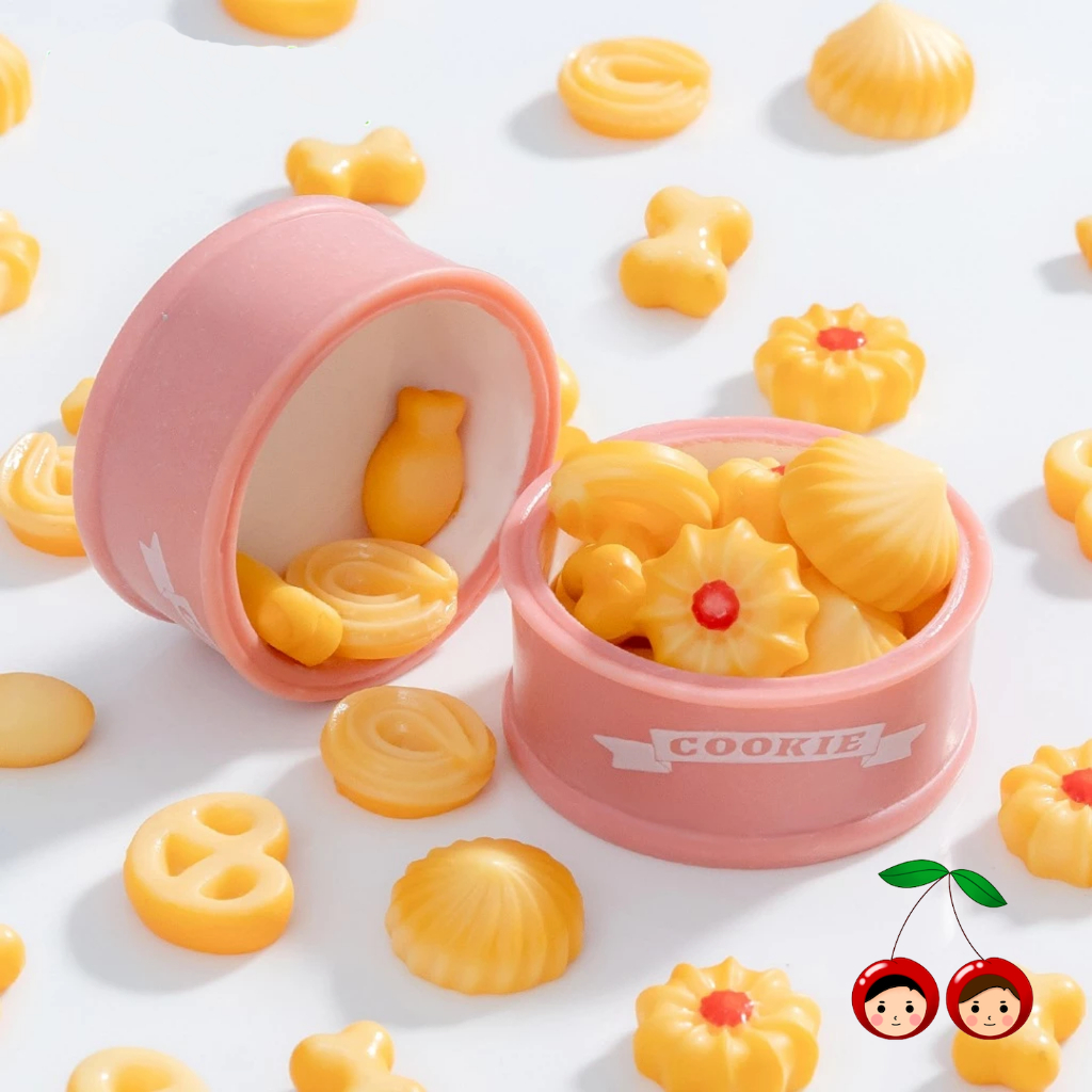 Miniatur Kaleng Kue Pink Cookies Tin- DIY Crafts - Aksesoris Rumah Boneka