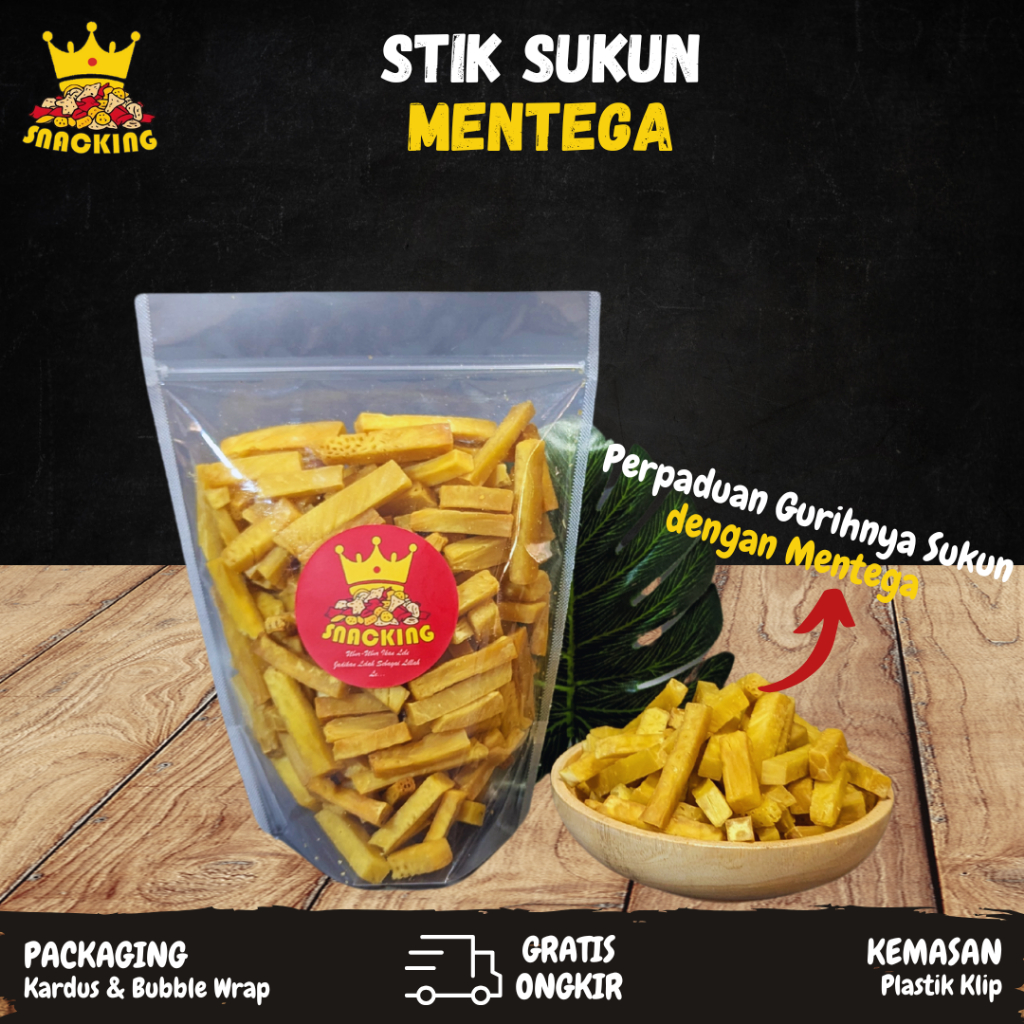 Stik Stick Sukun Viral Mentega Gurih Renyah Makanan Ringan Snack Kiloan 250gram 150gram