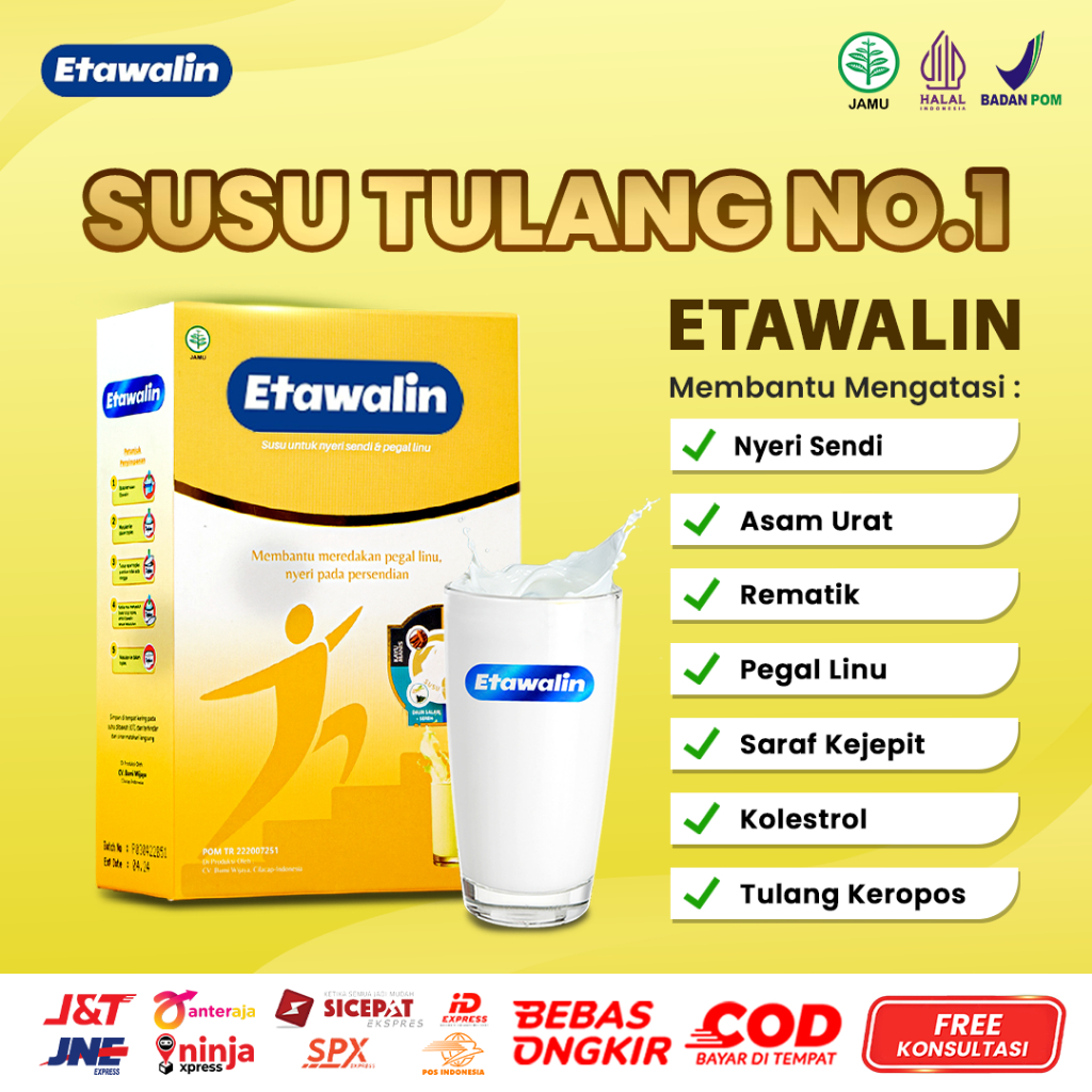

Etawalin Susu Herbal Atasi Tulang dan Sendi Halal BPOM
