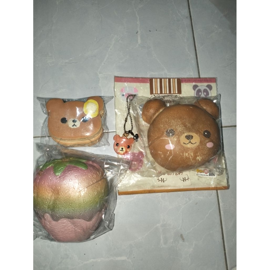 wts squishy preloved punimaru animal bun pm strawberry pm pancake