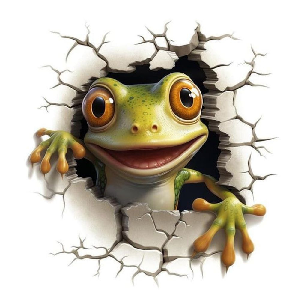 

stiker 3D bunglon keren, size 15 x 18, stiker print sudah cutting, anti air