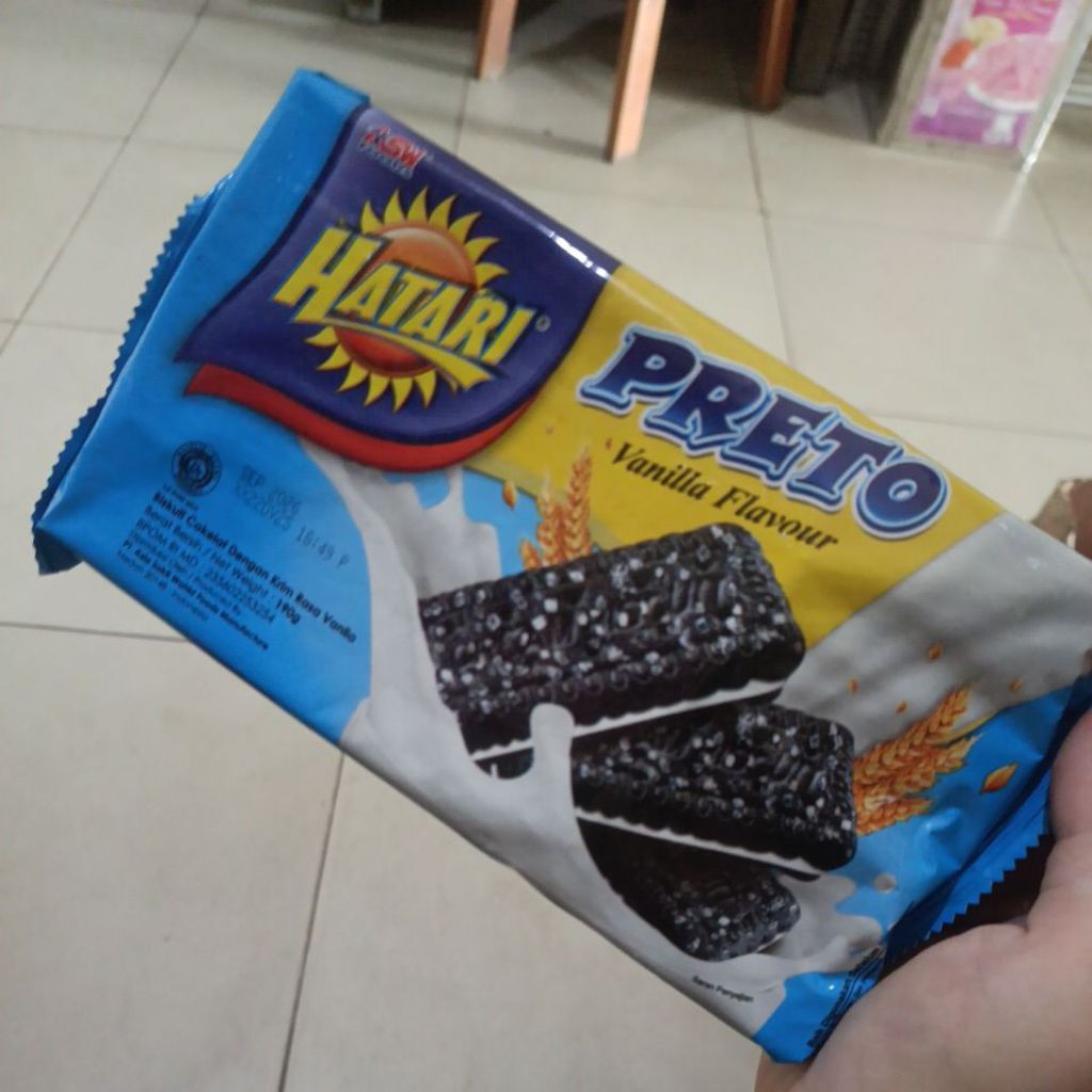 

Hatari Preto 190gr biskuit coklat rasa Vanilla