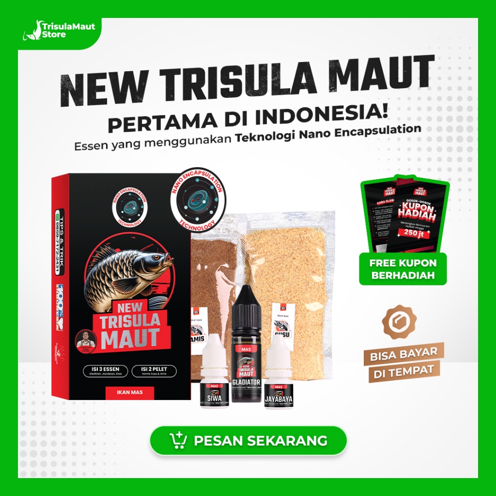 Essen New Trisula Maut - Super Umpan Pancing Ikan Mas, Lele, Patin - Formula Premium Galatama Anti B