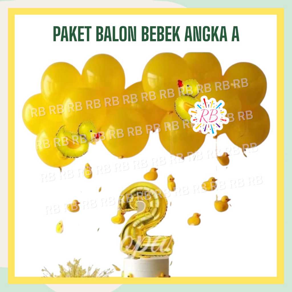 Paket Balon BEBEK ANGKA A / Dekorasi Ulang Tahun BEBEK