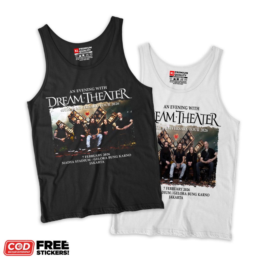 SyndicateMusicMerch Kaos LEKBONG Dream Theater Tour 2026 KAOS Dream theater Bahan COTTON COMBED 24S 