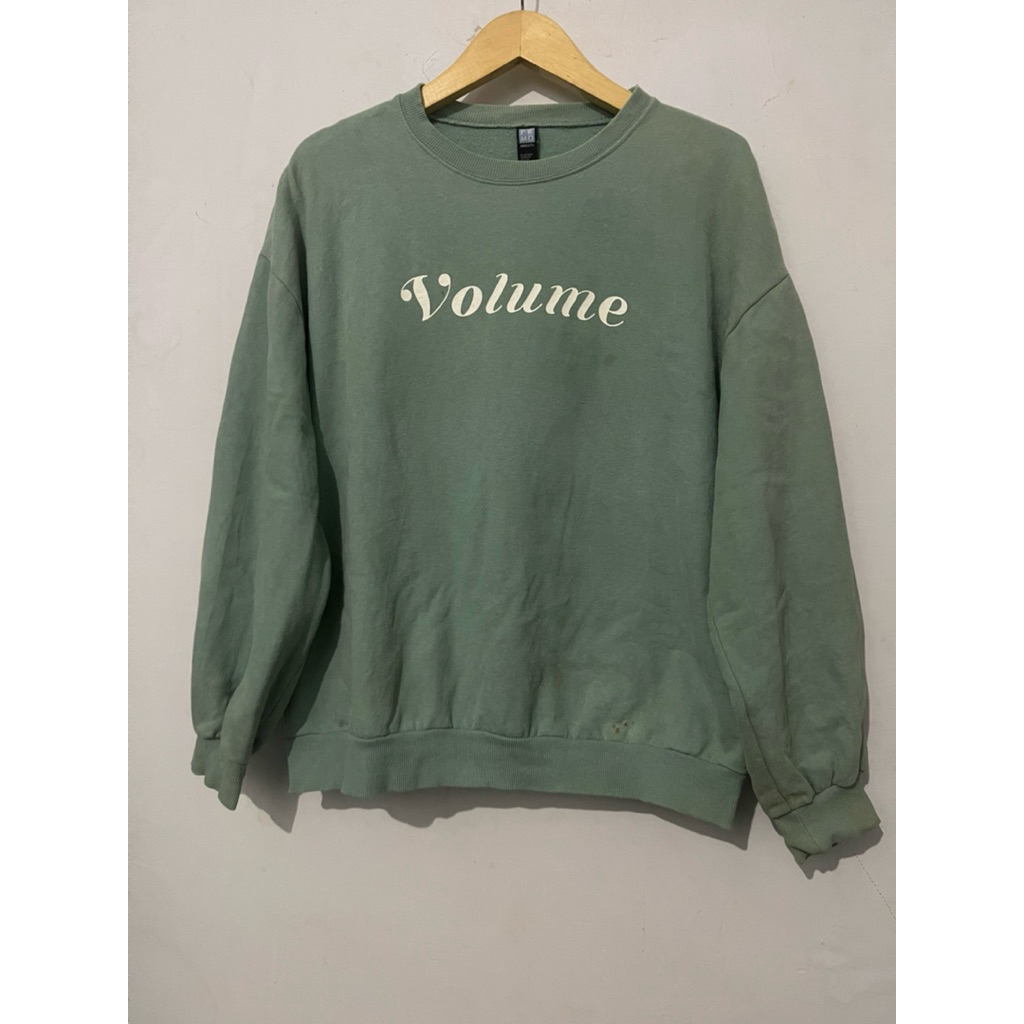 Crewneck Lengan Balon Warna Tosca jarang