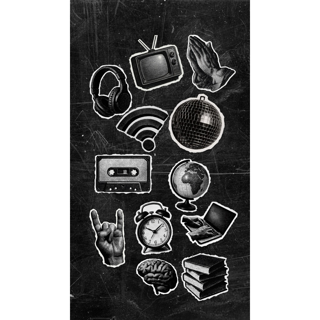 Stiker Laptop Aesthetic BW (Black & White)