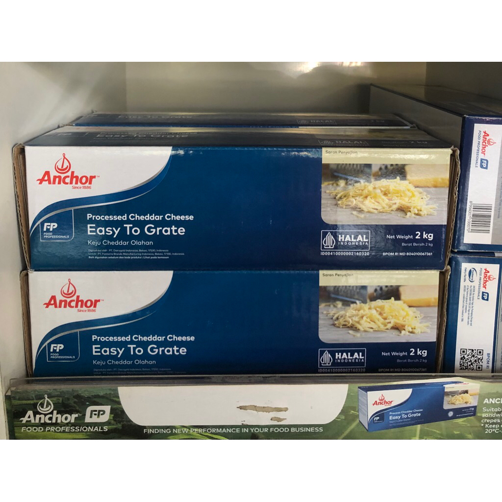 

Anchor Processed Cheddar Cheese 2kg | Anchor Cheddar Cheese Easy To Grate 2kg
