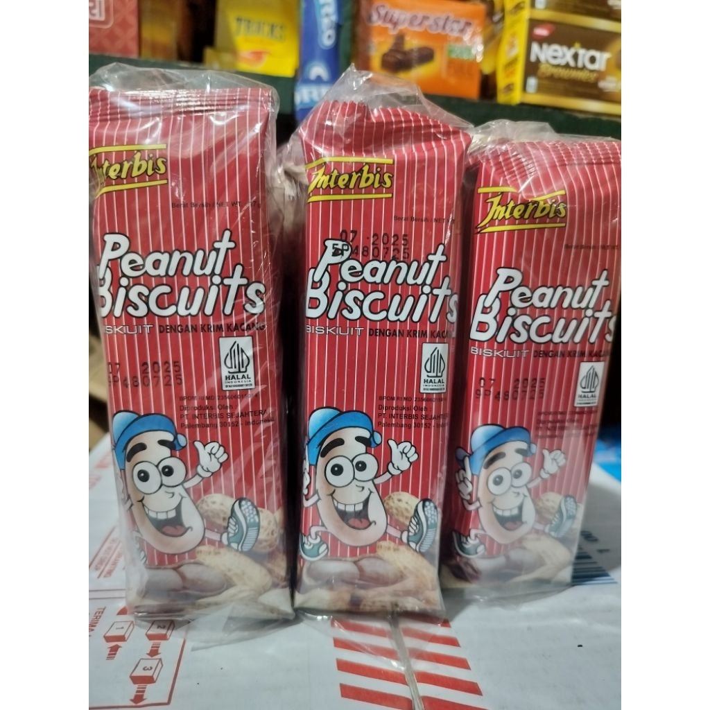 

Interbis Peanut Biscuits Kacang Renceng (10pcs isi 1renceng)