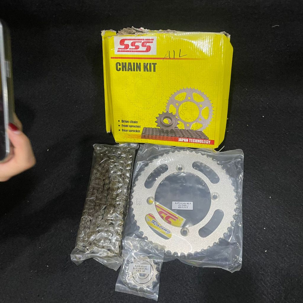 GIR SET SSS Gear Set SSS KLX 150 size 428 46 - 50 Rantai SSS GOLD