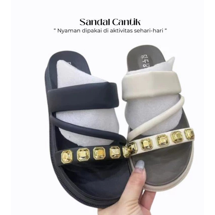 Sepatu sandal wedges kekinian wanita / Sepatu wanita / cewek / remaja / anak perempuan / sandal / ke