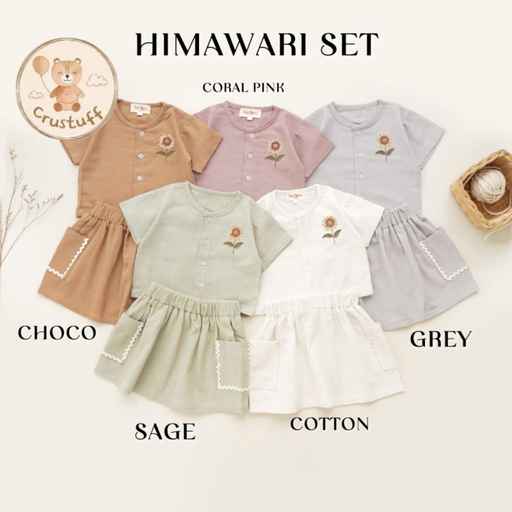 Himawari Set BEEBOO / Setelan Anak Perempuan / One Set Anak Perempuan Linen Katun