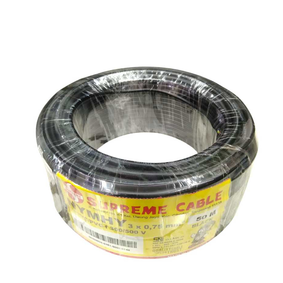 Dreambrown_ Kabel Supreme Nymhy Nyyhy 3X0.75 Mm Serabut Hitam / Supreme Nymhy Nyyhy 3X0,75 An