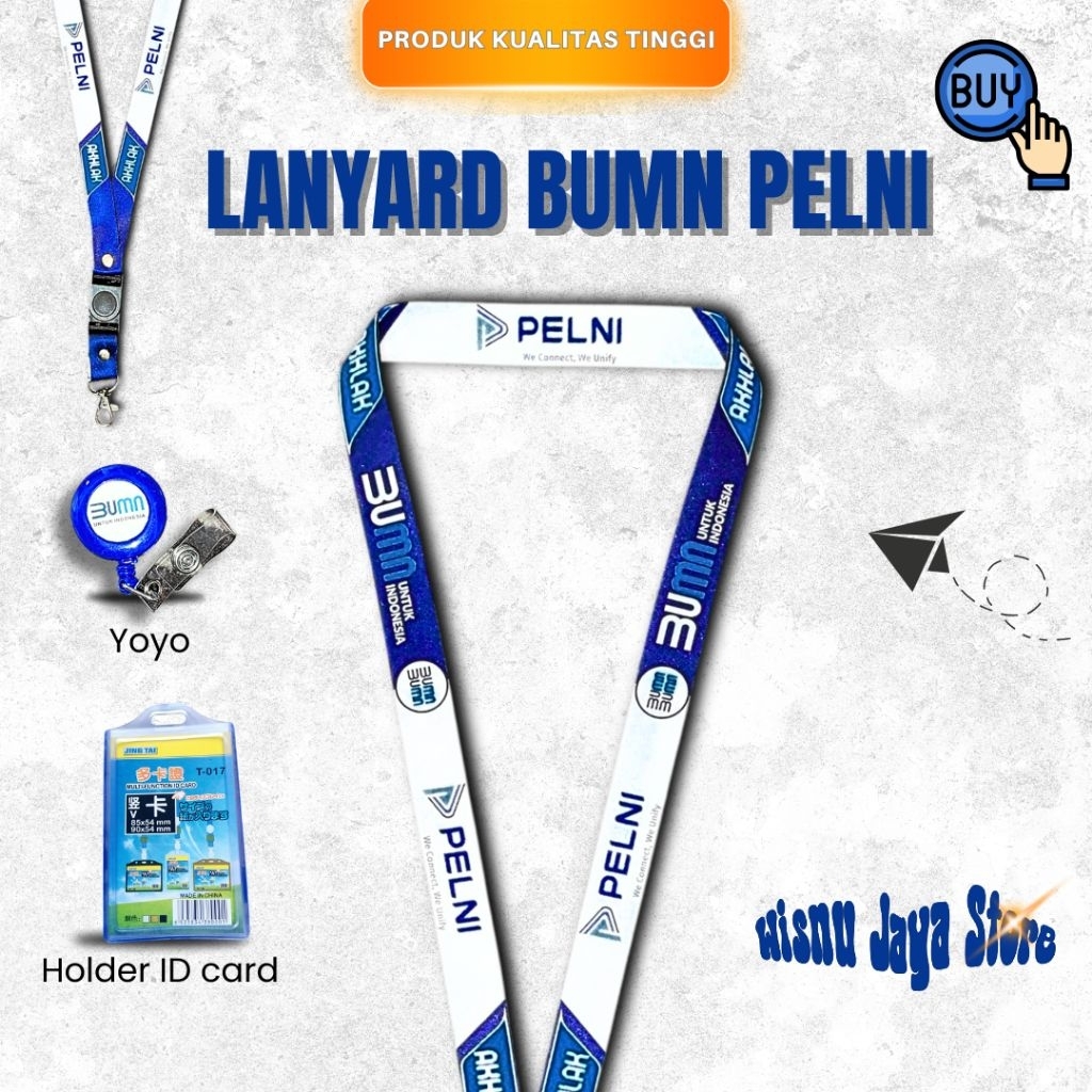 LANYARD TALI ID CARD BUMN PELNI TERBARU | LANYARD PELNI GROSIR TERMURAH & BERKUALITAS