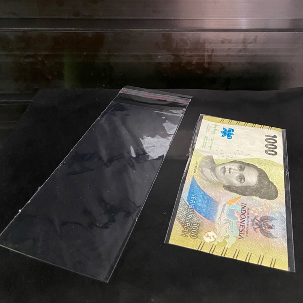 PLASTIK UANG BUKET - Bisa Untuk Semua Uang Kertas - PLASTIK OPP -UKURAN 7*15 ISI 100 LEMBAR #buketua