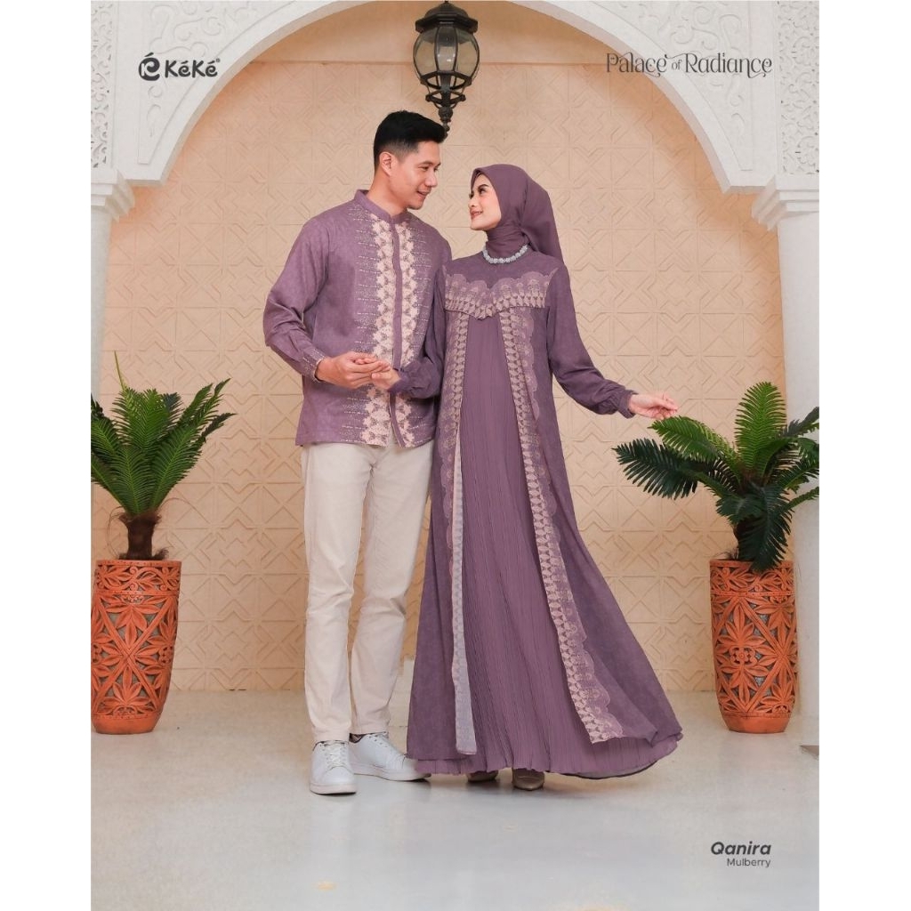 New Arivval Sarimbit Keke Qanira Couple Muslim 2026/Sarimbit Keke Terbaru Qanira Couple Mulberry/Cou