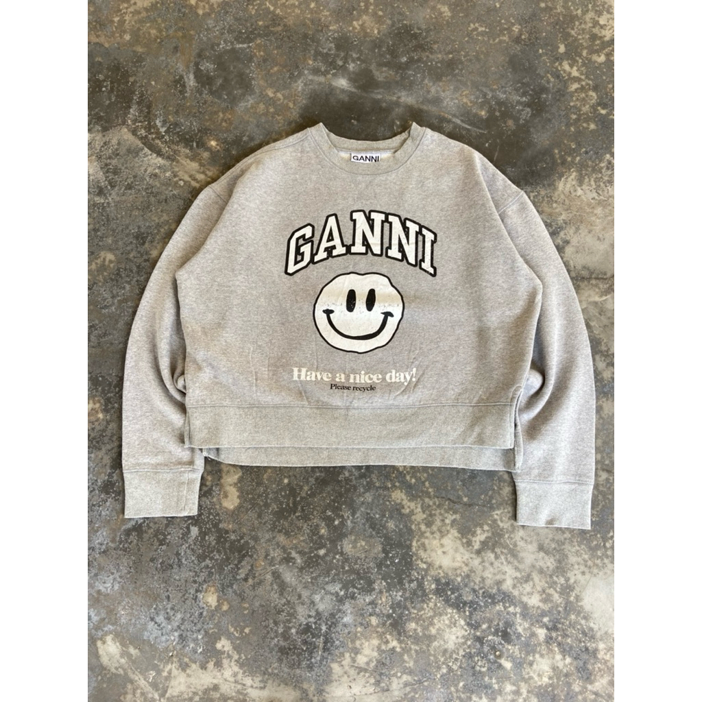 GANNI CROP CREWNECK