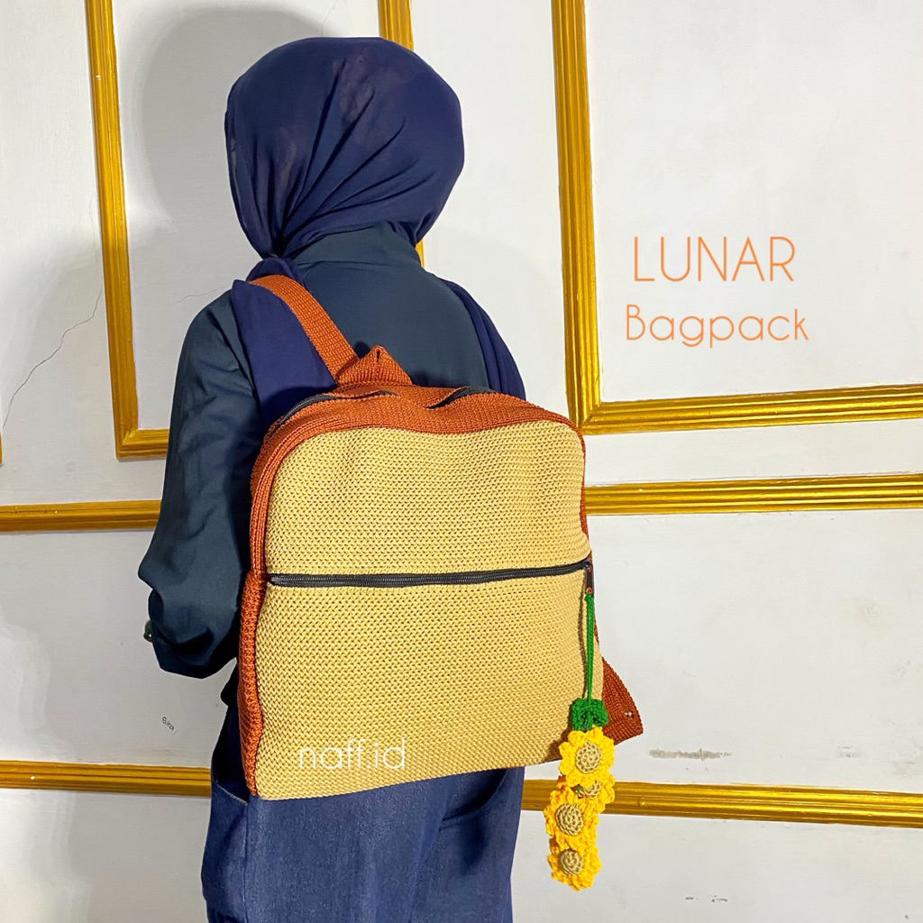 NAFF.ID - LUNAR - Tas Ransel Rajut - Ransel Sekolah