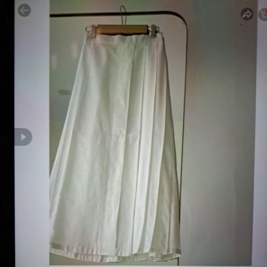 Kirei Skirt - Rok Putih Linen Midi Polos by Fwdaily [Preloved]