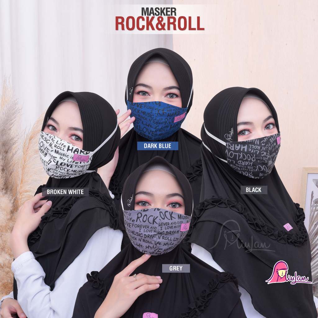 Masker Rock&Roll Miulan / Masker Kain / Masker Kondangan / Masker Bunga / Masker Katun / Masker Duck