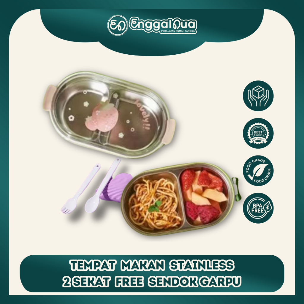 YHN - NEW ARRIVAL Lunch Box Stainless Steel - Kotak Bekal Stainless Steel Anti Tumpah - Tepak Makan 