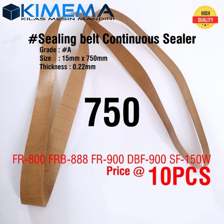 10PCS 15x750 Teflon belt sealer untuk mesin FR-800 FR-900 DBF-900