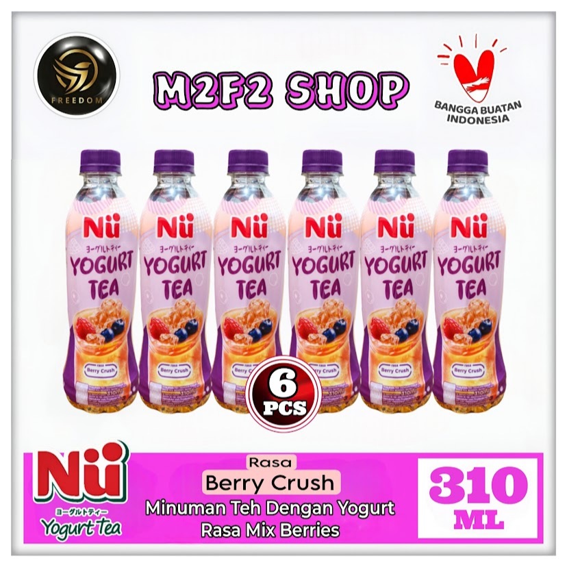 

NU Yogurt Tea | Teh Yogurt Rasa Berry Crush | Mix Berries Flavour Botol Pet - 310 ml (Kemasan 6 Pcs)