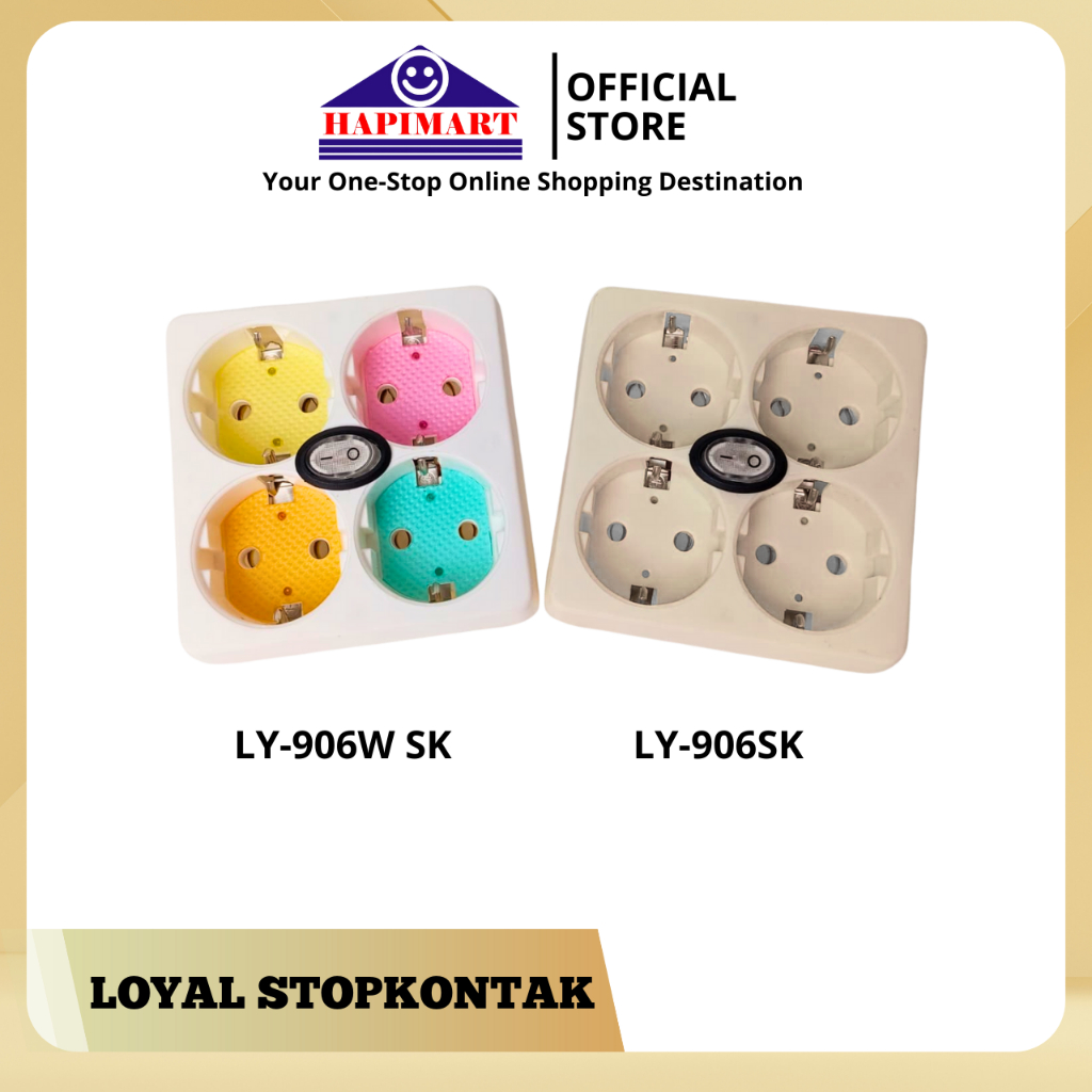 Stop Kontak LOYAL 4 Lubang + Switch On/Off