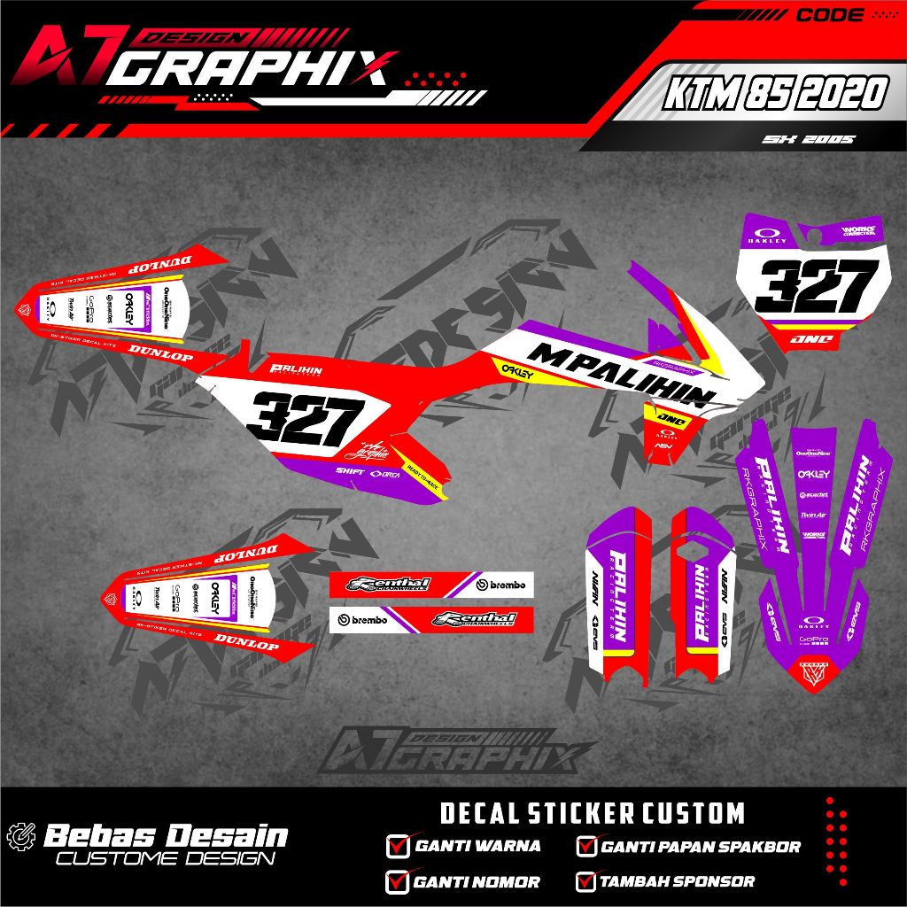 DECAL STIKER KTM 85 2020  - DECAL MOTOR KTM 85 2020 MASIH BISA DI EDIT FREE CUSTOME FULL BODY